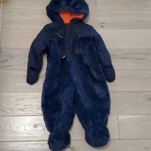 12M Warm One-piece Footed Jacket with Mittens